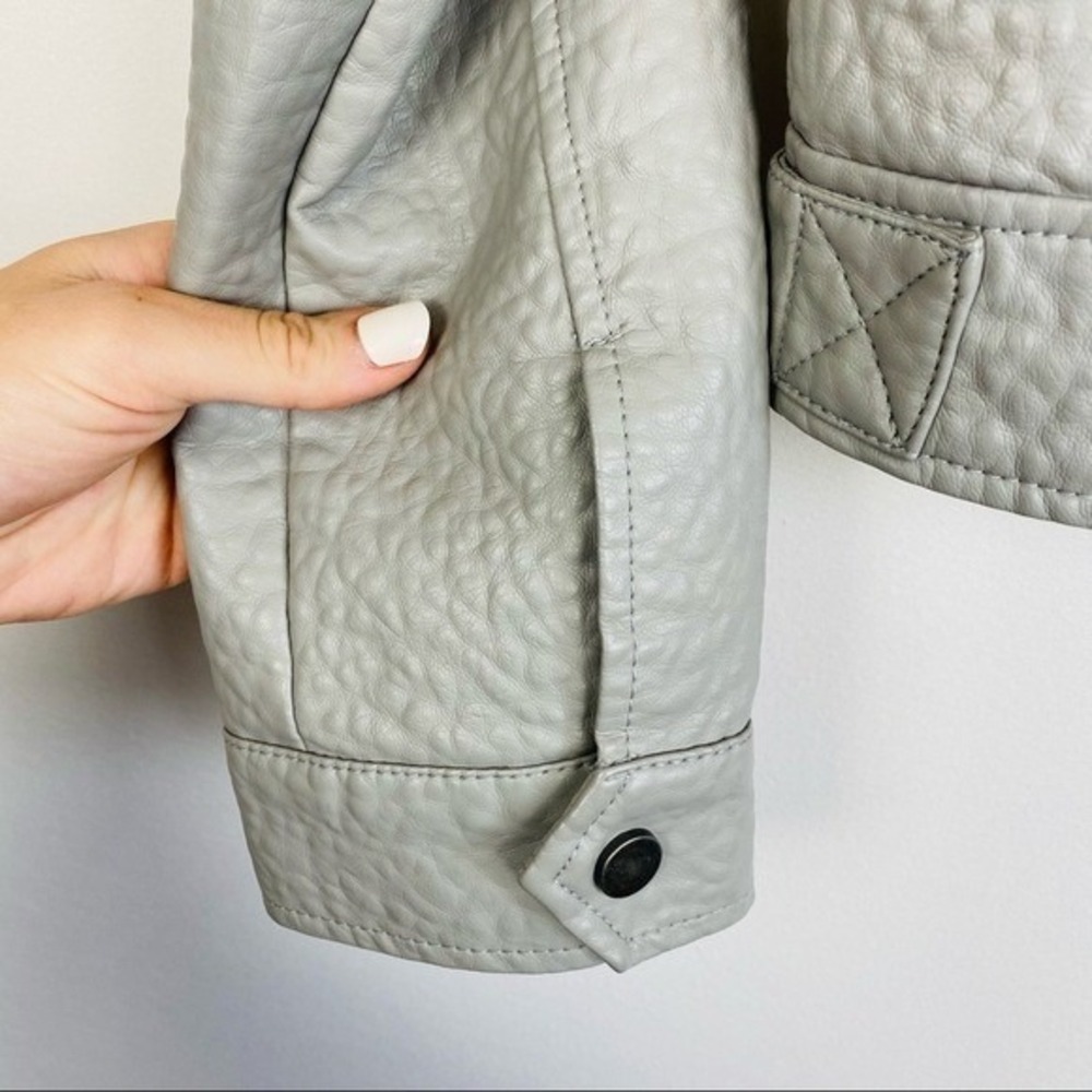 Jack by BB Dakota Vegan Leather‎ Grey Moto Jacket Size X-Small - Picture 8 of 12